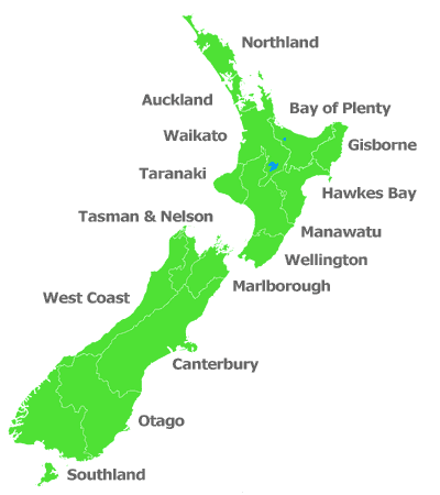locations of New Zealand Motels